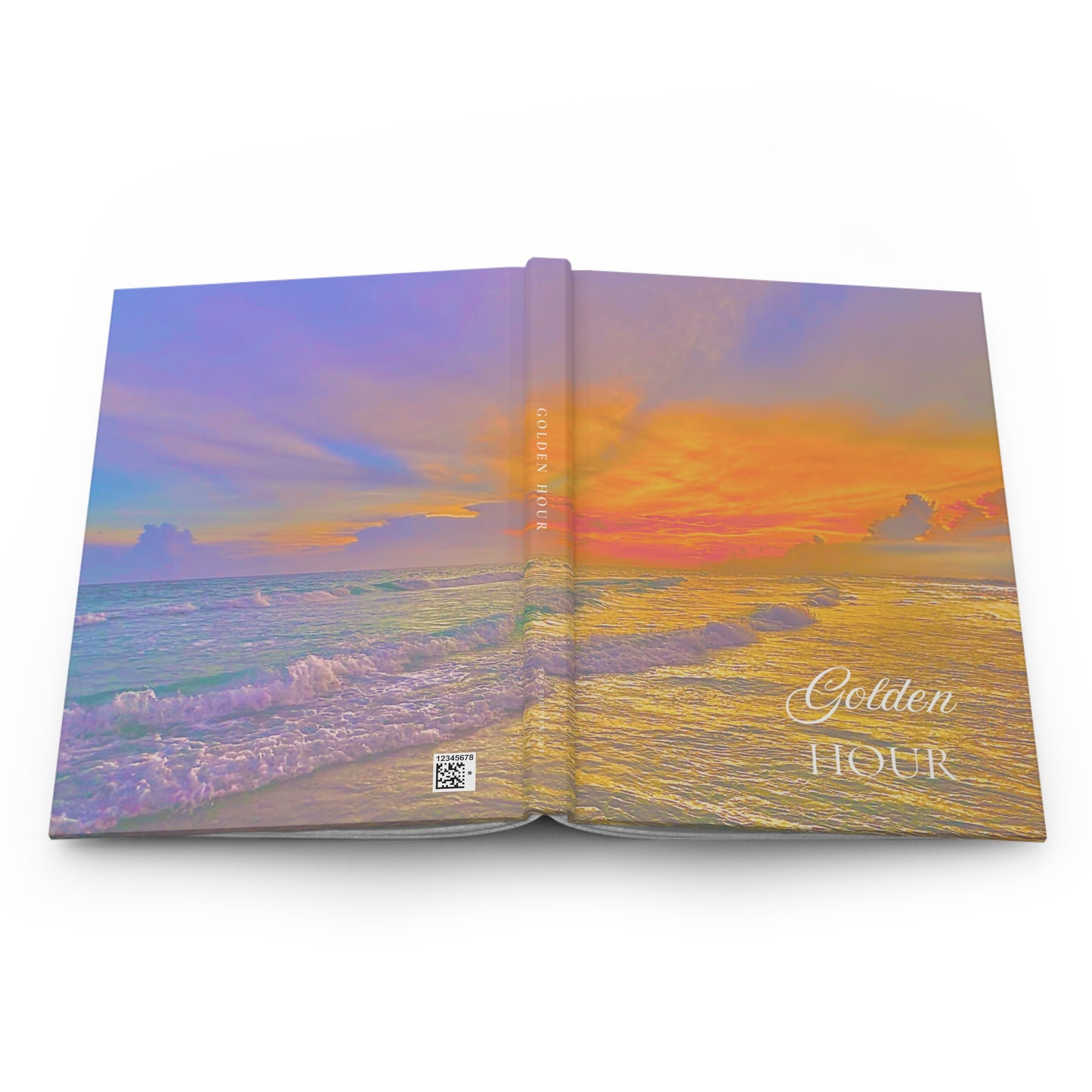 Golden Hour Beach Hardcover Journal | Sunset Ocean Reflection Notebook