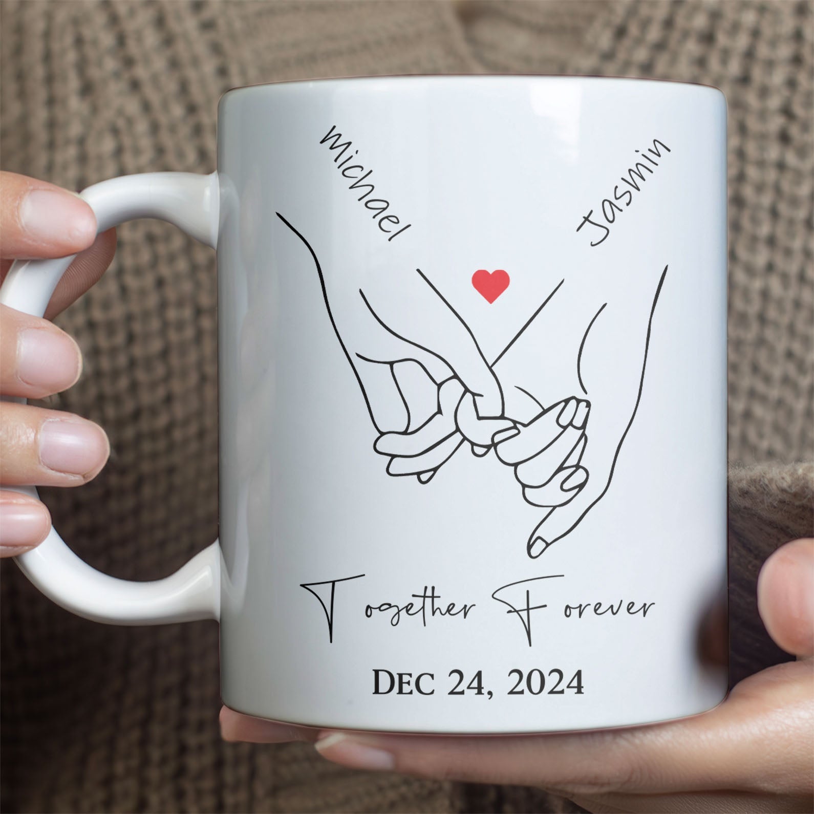 Personalized Pinky Promise Valentine's Mug | Custom Couple's Gift