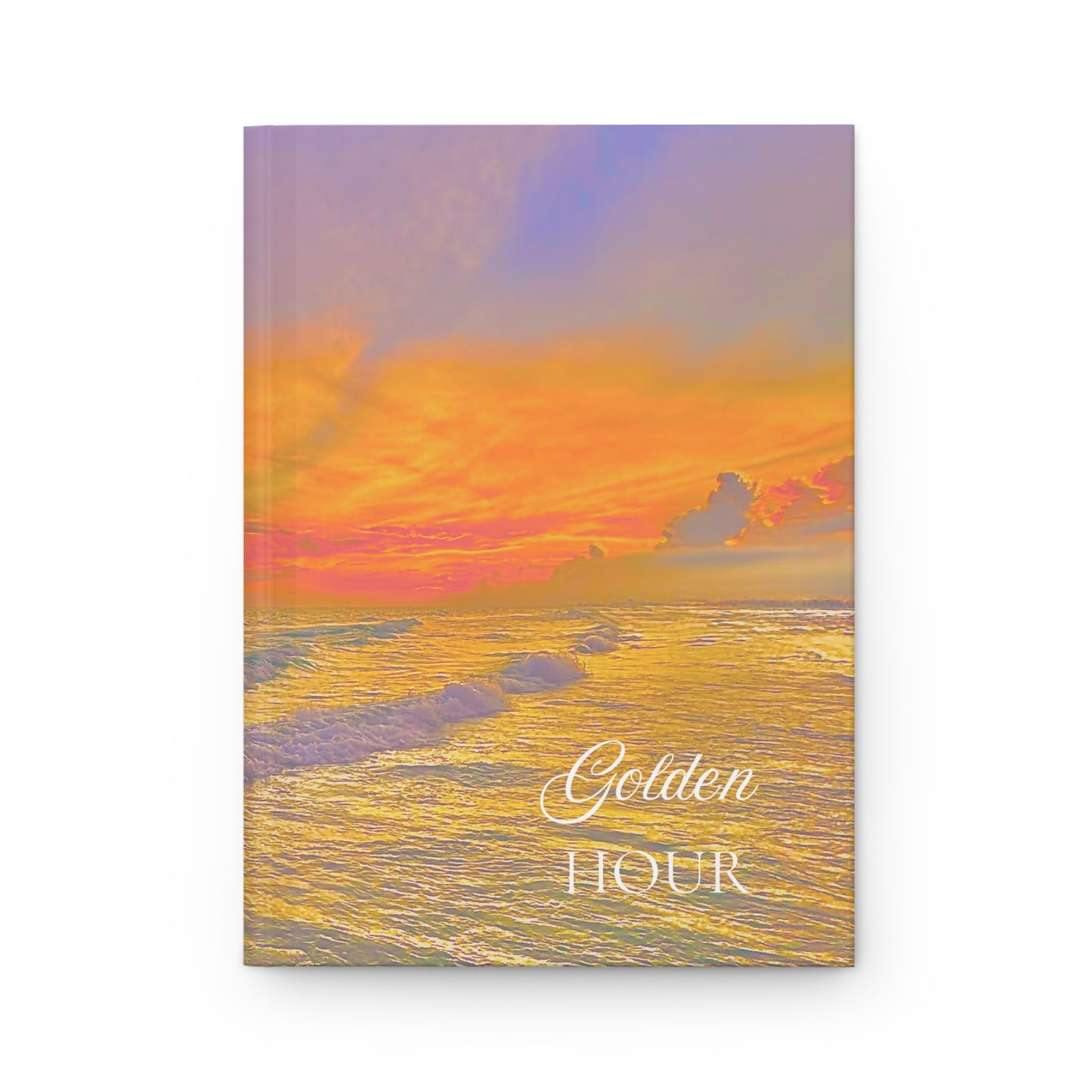 Golden Hour Beach Hardcover Journal | Sunset Ocean Reflection Notebook
