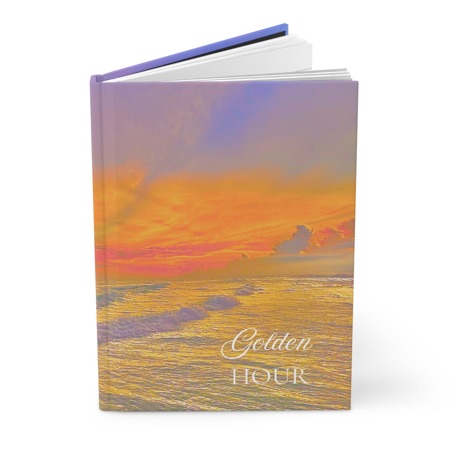 Golden Hour Beach Hardcover Journal | Sunset Ocean Reflection Notebook