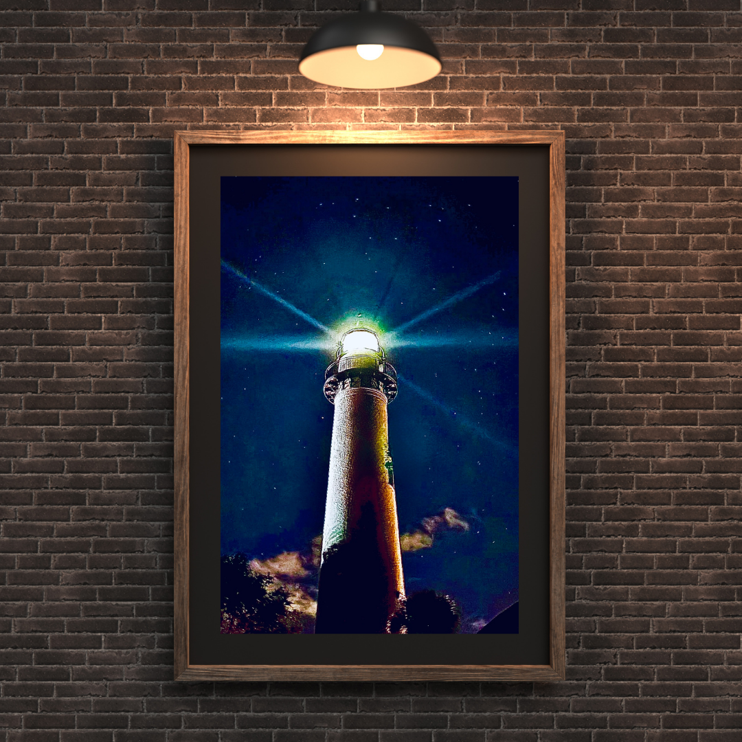 Guided by Light Lighthouse Wall Art | 18x24 Matte Poster