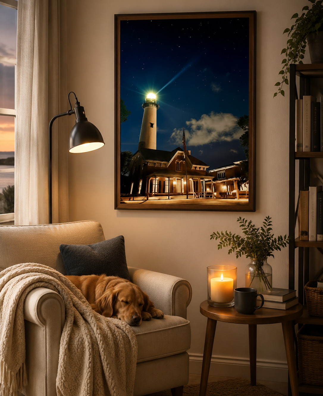 Guided by Light Lighthouse Wall Art | 18x24 Matte Poster