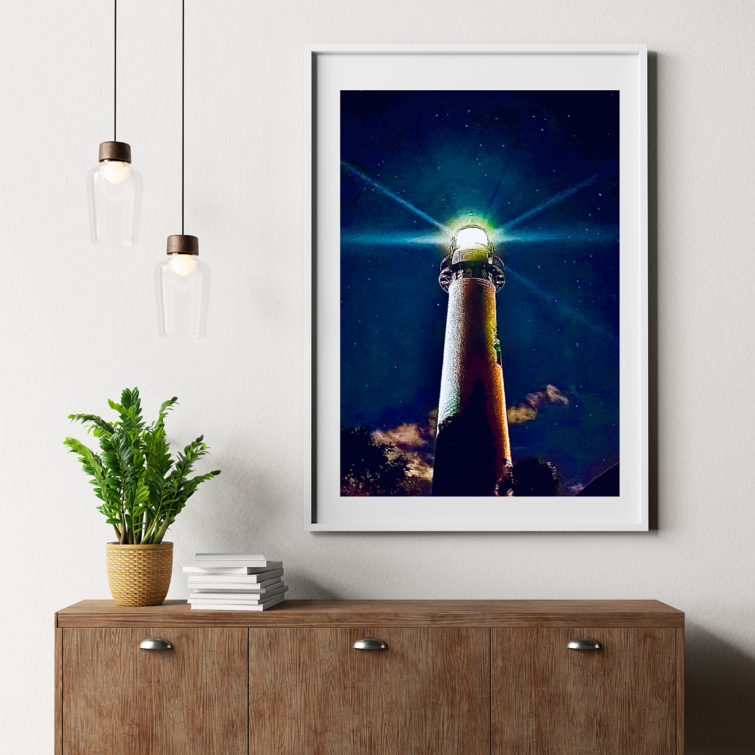 Guided by Light Lighthouse Wall Art | 18x24 Matte Poster