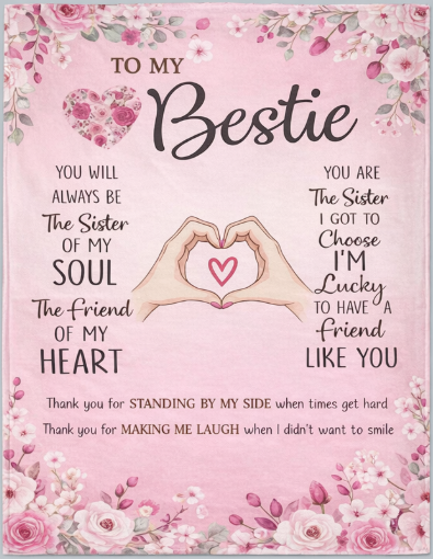 To My Bestie Sherpa Blanket 50x60