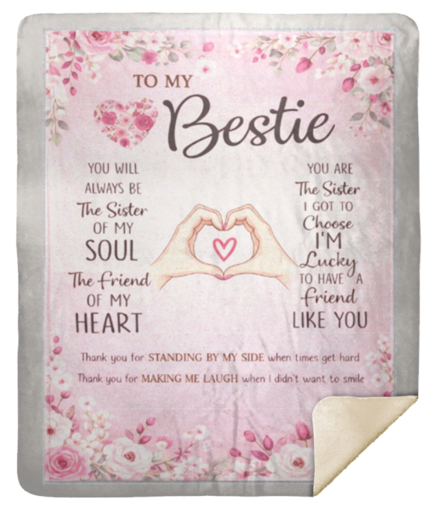 To My Bestie Sherpa Blanket 50x60
