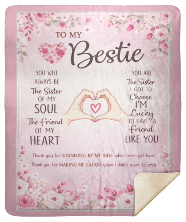 To My Bestie Sherpa Blanket 50x60