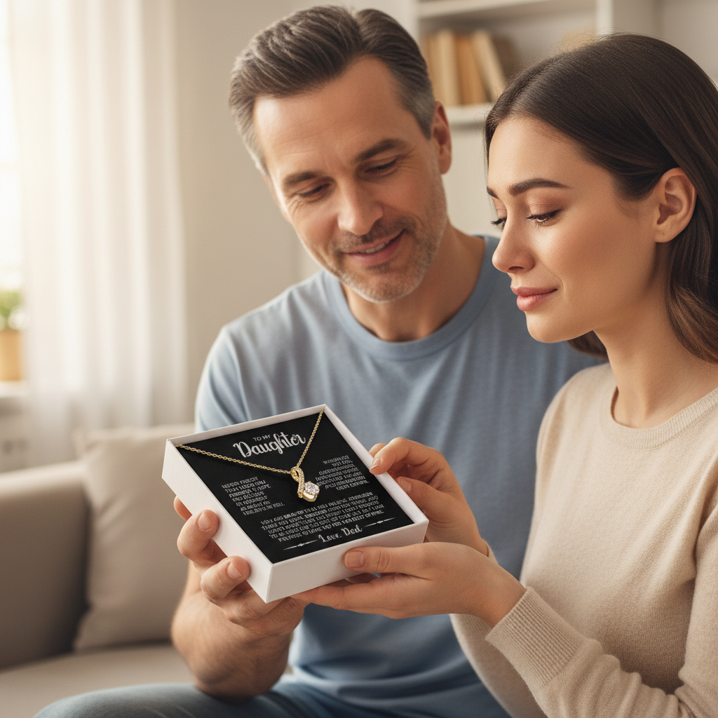 To My Daughter From Dad | Alluring Beauty Necklace