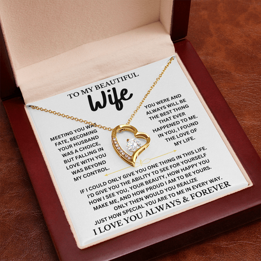To My Beautiful Wife | Forever Love Necklace