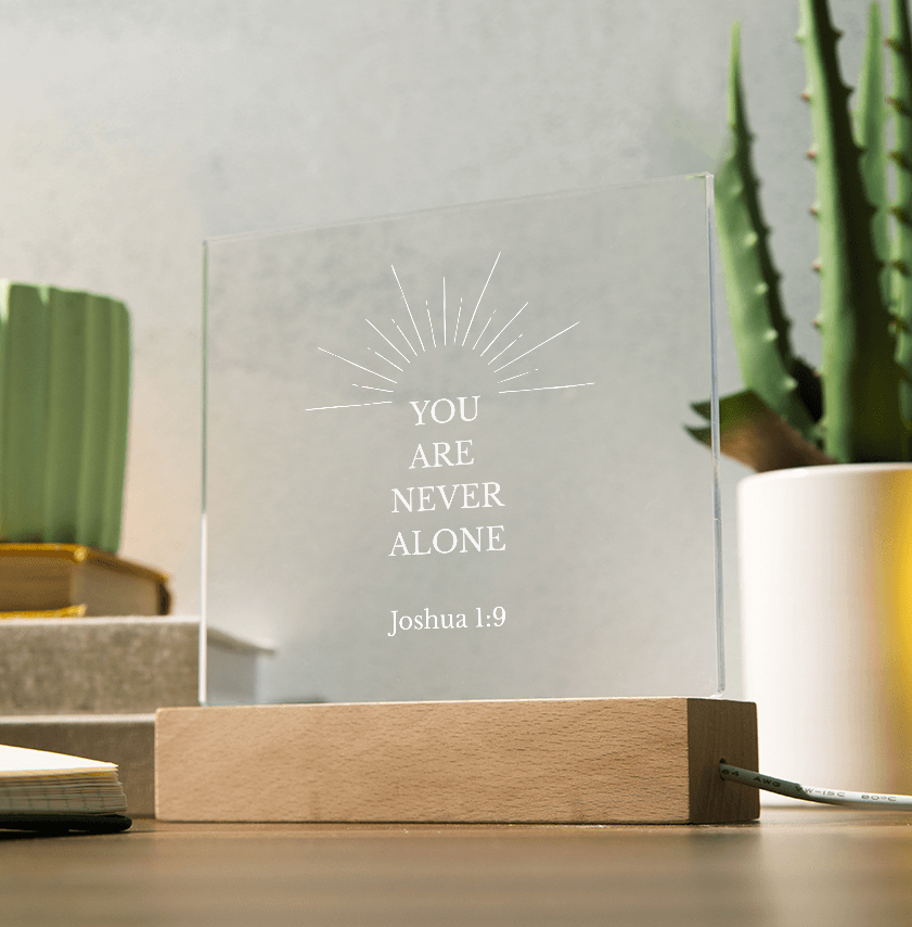 You Are Never Alone – Light-Up Faith Plaque