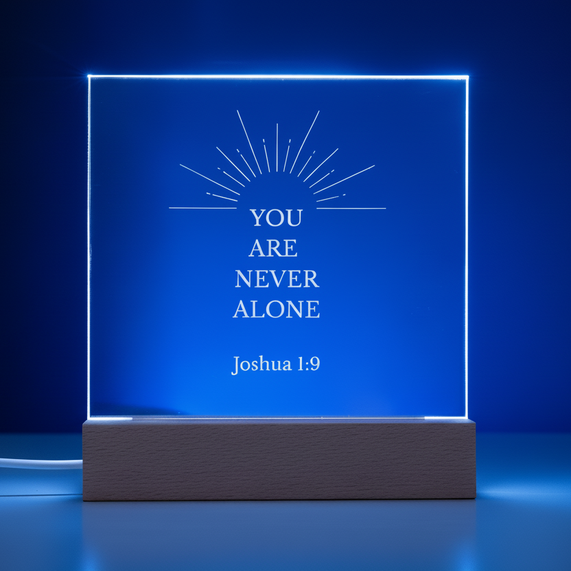 You Are Never Alone – Light-Up Faith Plaque
