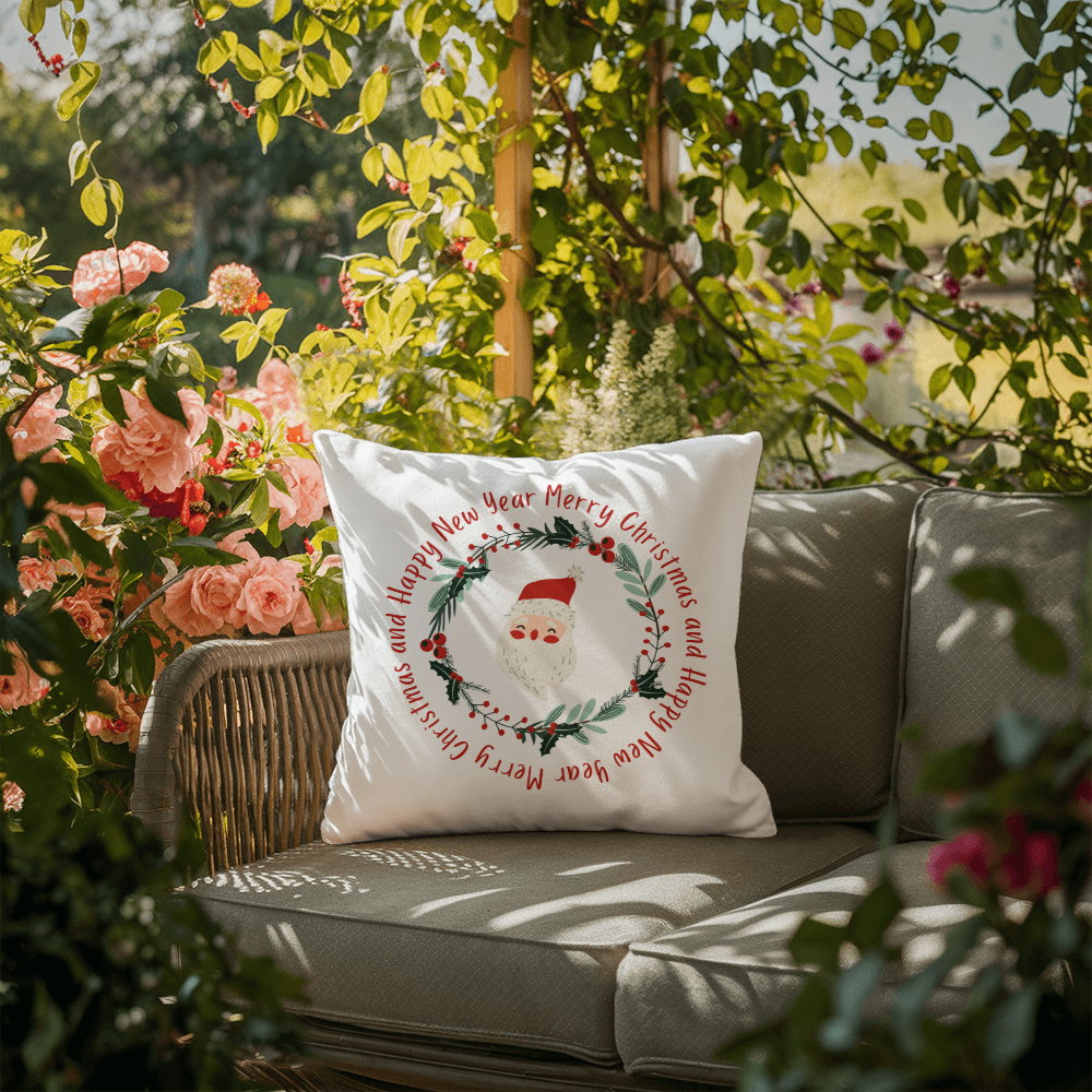 Merry Christmas And Happy New Year | Outdoor Pillow