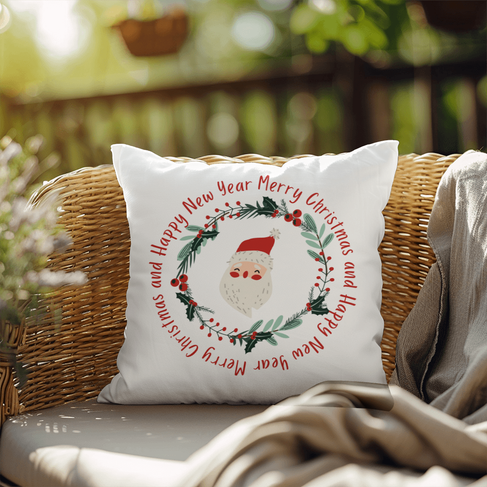 Merry Christmas And Happy New Year | Outdoor Pillow