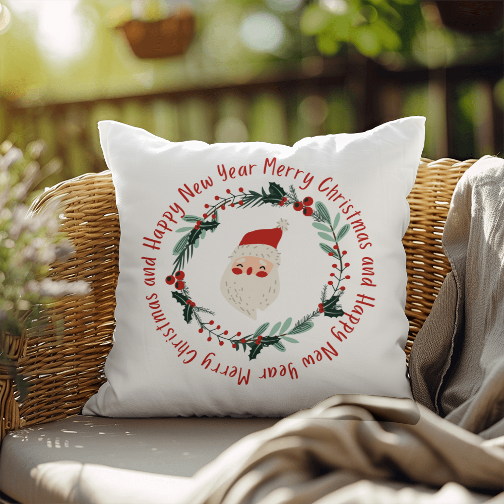 Merry Christmas And Happy New Year | Outdoor Pillow