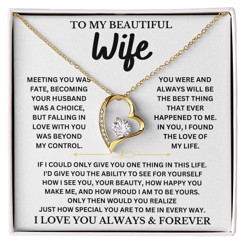 To My Beautiful Wife | Forever Love Necklace