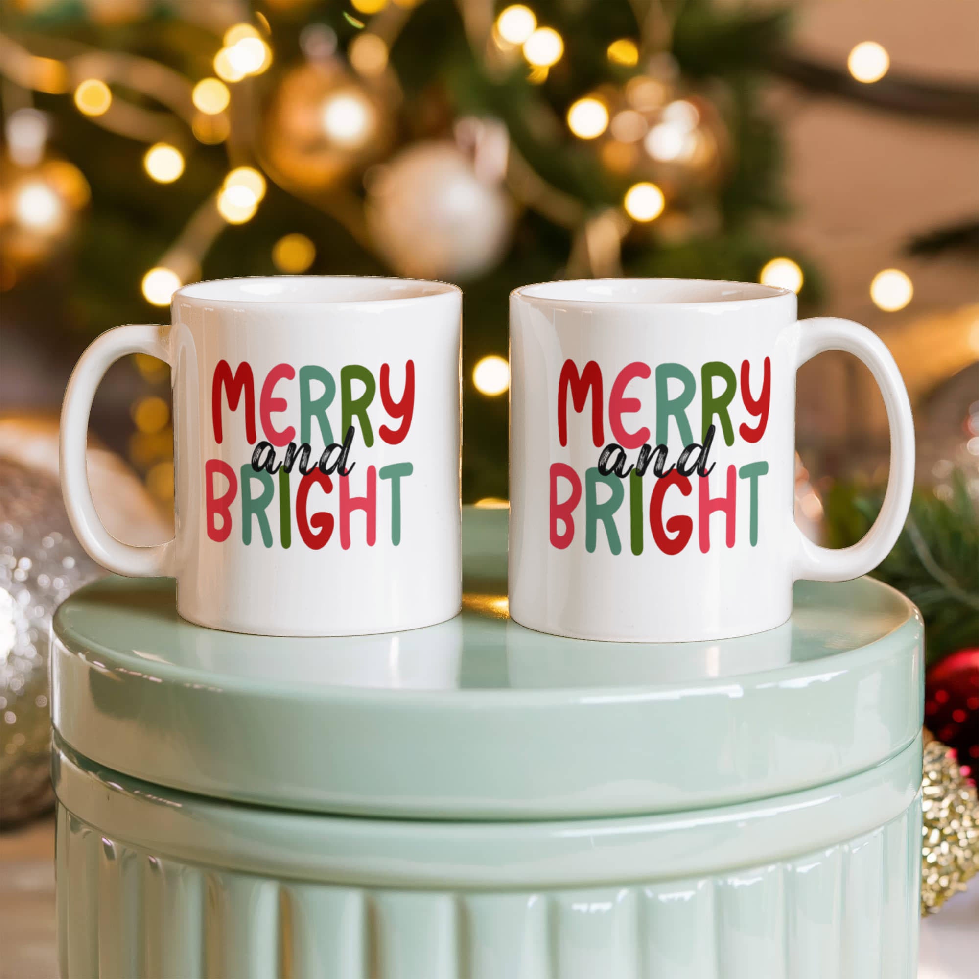 Merry And Bright | White Ceramic Mug