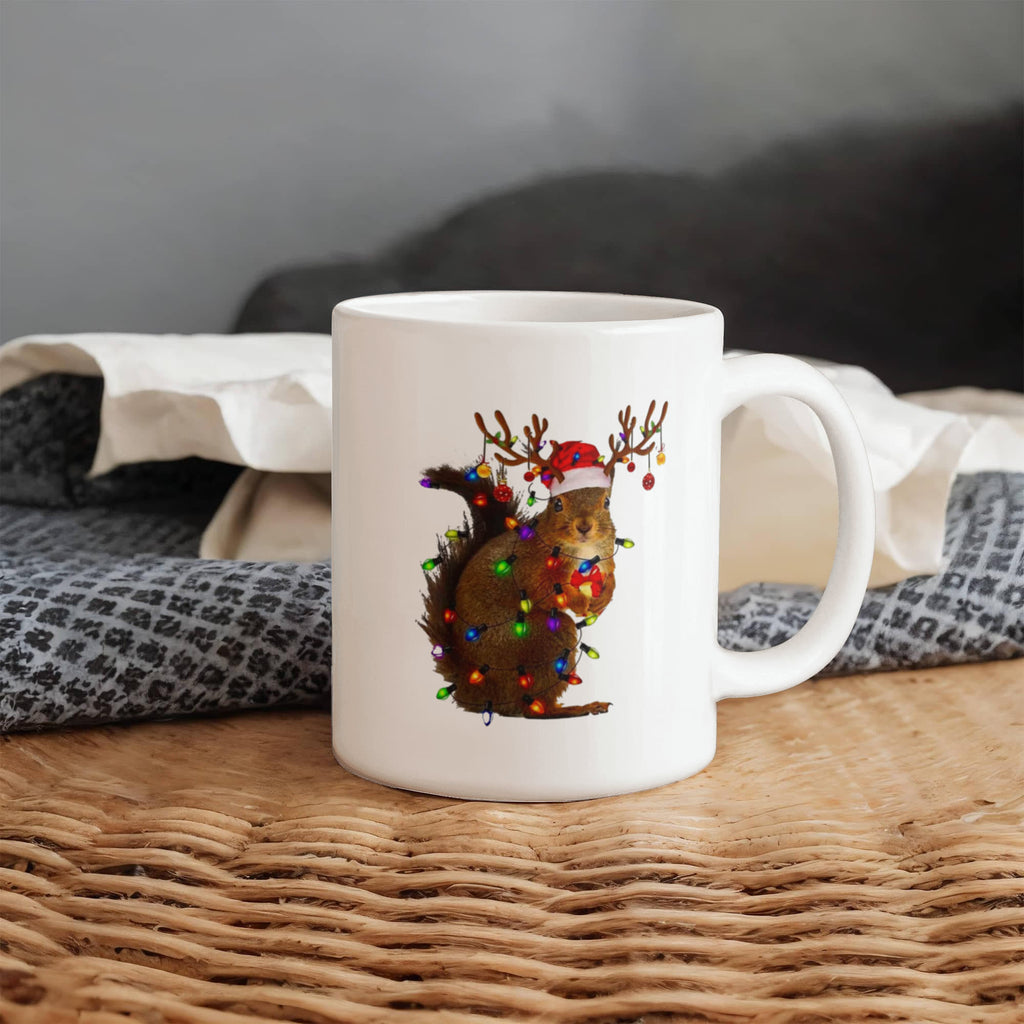Christmas Squirrel | White Ceramic Mug