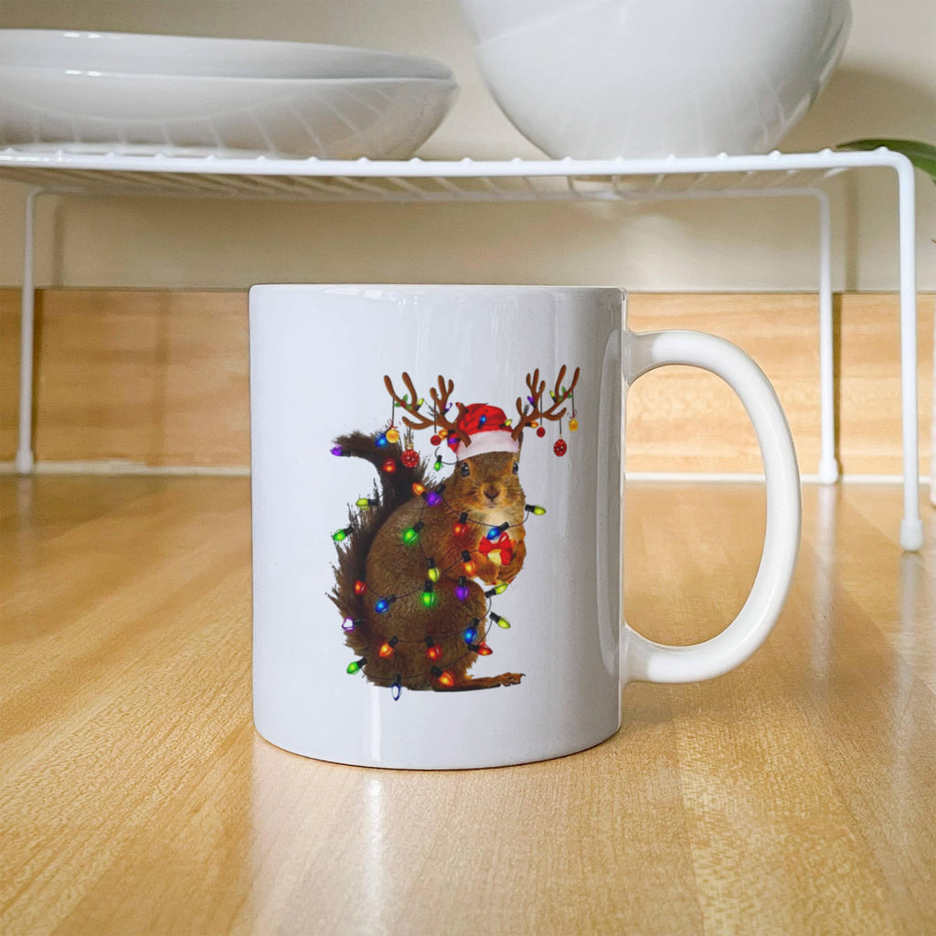 Christmas Squirrel | White Ceramic Mug