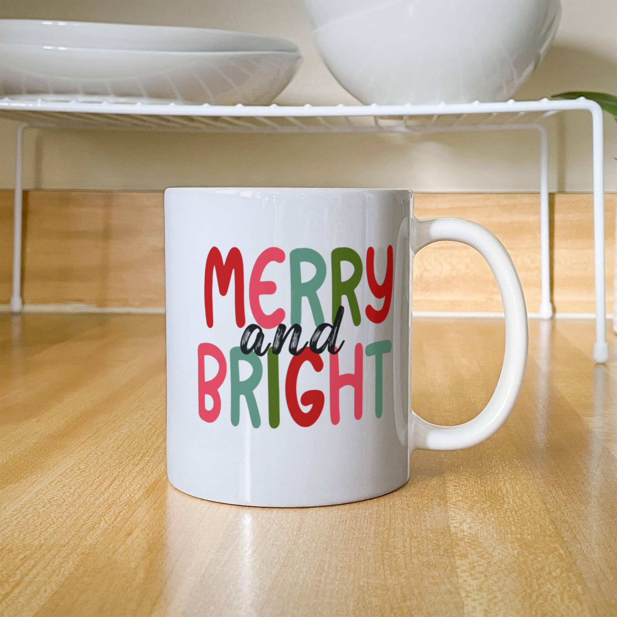 Merry And Bright | White Ceramic Mug