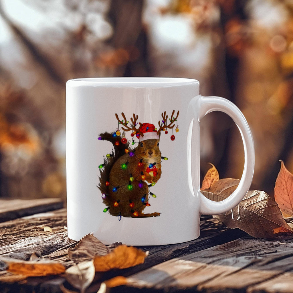 Christmas Squirrel | White Ceramic Mug