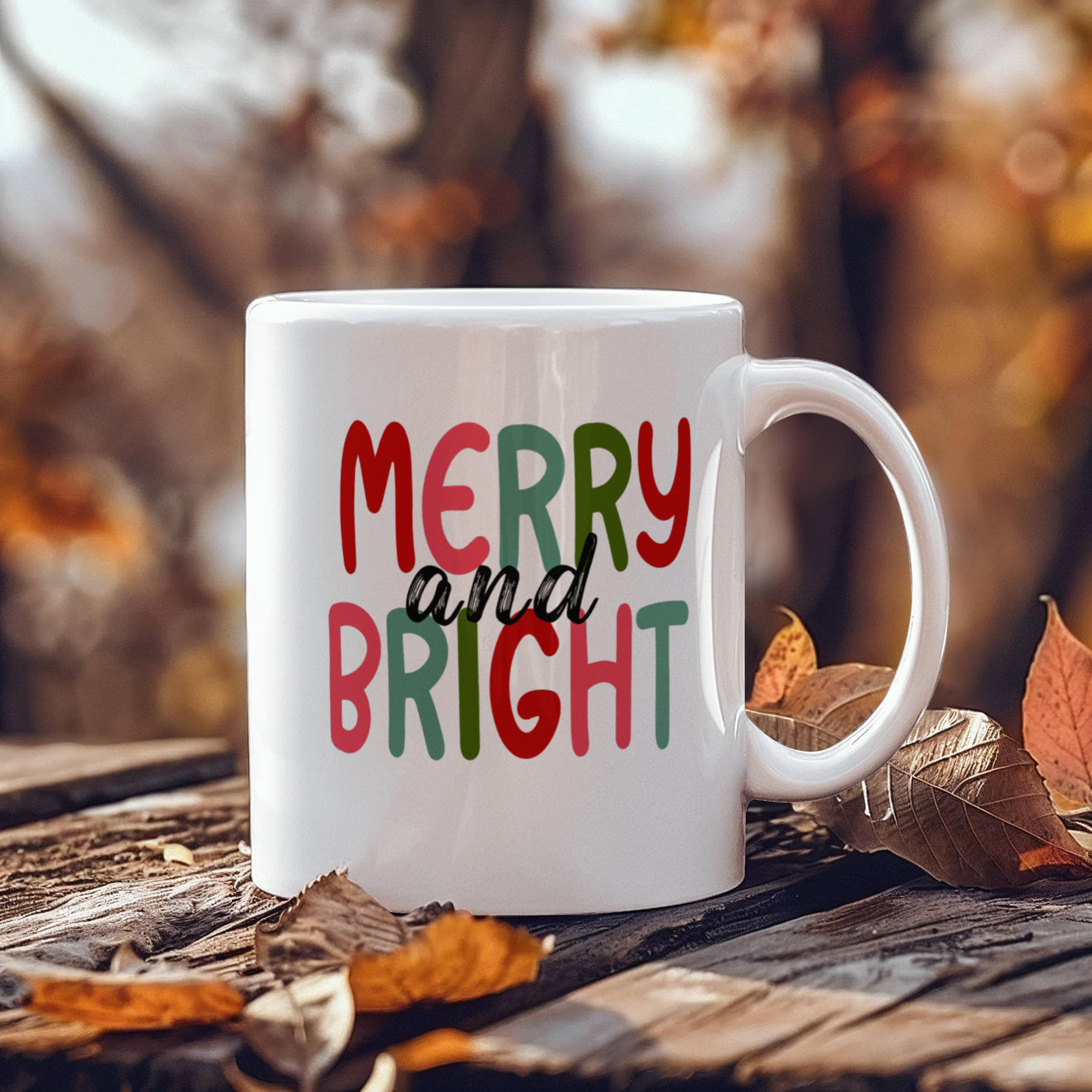 Merry And Bright | White Ceramic Mug