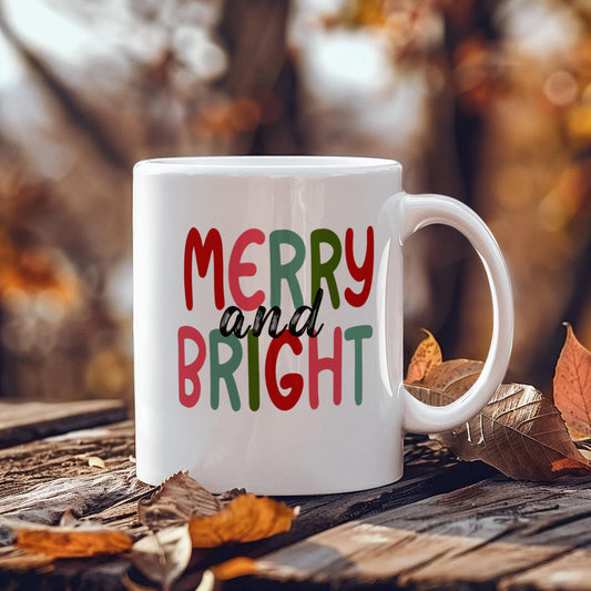 Merry And Bright | White Ceramic Mug